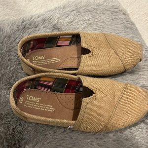 Toms Women Classic Burlap Natural Slip on Shoes